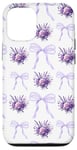 iPhone 13 Aesthetic Purple Ribbons Bows Purple Flowers Watercolor Girl Case