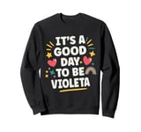 VIOLETA Personalized Retro Girls Custom VIOLETA Name Sweatshirt