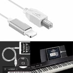 Lightning till Type-B MIDI Keyboard Converter USB 2.0-kabel för iPhone 7 8 X iPad (FMY)