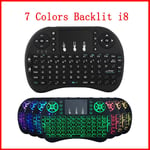 Clavier sans fil rétro4.2,mini clavier,souris volante,télécommande pour Android,TV Box,PC,i8,7 couleurs,2.4G - Type 7colors