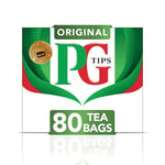 PG Tips Original | Black Tea Bags | Refreshing, Flavourful & Full-Bodied | Perfect Flavour Release | 80 Plant Based Biodegradable Teabags