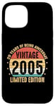 Coque pour iPhone 15 20 Year Old Gifts Vintage 2005 Édition limitée 20e anniversaire