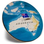 Round Single Coaster  - Australia World Map Flag  #44172