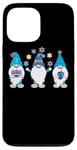 Coque pour iPhone 13 Pro Max Nains de jardin Hanukkah Shalom - Chapeaux bleus