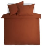 Habitat Cotton Linen Plain Rust Bedding Set - Kingsize Brown