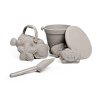 Bigjigs Toys, Stone Grey Silicone Beach Toys Bundle (5 pieces), Quality Sand and Water Toys