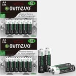 avmzvo Lot de 12 piles alcalines AA LR6 1,5 V, puissance longue durée, puissantes, peuvent être utilisées pour les jouets, les réveils et autres appareils électroniques