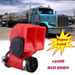 120db Air Horn Dual Trumpet Loud Truck Train Lorry Boat Motorcyc Red