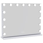 UNIQ XL Hollywood Vanity Spegel med 15 LED-lampor och Touch-funktion - Vit