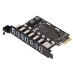 Sovitinkortti PCIE-USB 3.0 7-porttinen 5Gbps nopea siirtonopeus USB-moduulin laajennuskortti 5V