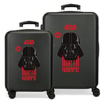 Star wars Squad Darh Vader Valise Set Noir 55/65 cms Rigide ABS Serrure latérale à combinaison 56L 6 kgs 4 doubles roues bagage à main