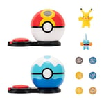 Pokémon Surprise Attack Game - 2-Inch Pikachu and Mudkip with Repeat Ball and Dive Ball plus 6 Attack Discs