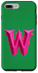 iPhone 7 Plus/8 Plus Pink Letter "W" on a Women Girls Ladies Witches Green Color Case