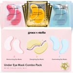 Grace & Stella - Masque Yeux [72 Paires, Bleu] Patch Yeux Anti Cernes en Gel - Réduit les Cernes Sous les Yeux, Anti Poche Sous les Yeux - Vegan & Cruelty-Free