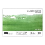 Artemae Artists Jumbo Watercolour Pad, Cold Pressed 200gsm Paper, Pack of 100 Sheets, A4 in Size, Gummed on one Edge, Made in The UK from FSC Certified Paper