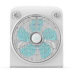 Cecotec Ventilateur de Sol EnergySilence 6000 PowerBox White. 5 Pales de 12" (30cm) de Diamètre, 3 Vitesses, Moteur en Cuivre, Grille Rotative, Minuterie de 2 h, 50 W.