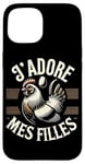 Coque pour iPhone 15 Humour Poule Jardin Poules