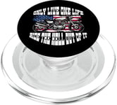 One Life Ride The Hell Out Of It US Flag Motorcycle Biker PopSockets PopGrip for MagSafe