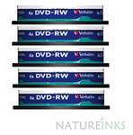 50 Verbatim Blank DVD-RW 4.7GB 120 minutes 4x rewritable discs Retail 43552