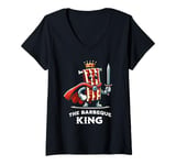 Womens Barbeque King Funny Barbecue Lovers Saying Grilling Quote V-Neck T-Shirt