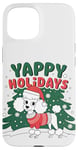 iPhone 15 White Poodle Cute Christmas Poodle Dog Lover Yappy Holidays Case