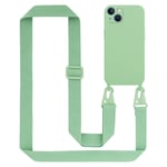 Tour de cou chaîne pour Apple iPhone 13 en LIQUID LIGHT GREEN Housse de protection en silicone avec cordelette réglable - Neuf