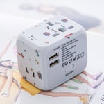 Worldwide Universal Outlet Travel Adapter UK EU US AU Multi Plug Charger W 2USB