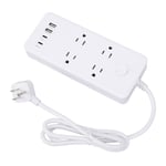 Smart Plug Power Strip Flat Plug Power Strip With 4 USB Ports 20W 4 AC Outl Kit