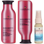 Pureology Smooth Perfection Shampoo and Conditioner with Color Fanatic Bundle for Frizz Prone Colour Treated Hair