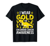 I Wear Gold for Childhood Cancer Awareness Dino Design T-Shirt