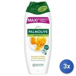 3x Palmolive Bath 750 Ml Naturals Milk & Honey Made In Italy