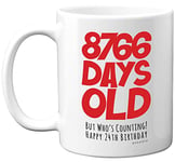 24th Birthday Mug Gift for Men Women Him Her - 8766 Days Old - Funny Adult Twenty-Four Twenty-Fourth Happy Birthday Present for Brother Sister Son Daughter Cousin, 11oz Ceramic Dishwasher Safe Mugs