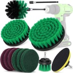 Brosse Perceuse, 12PCS Brosse Rotative Nettoyage Electrique Voiture, Brosse Joint Carrelage Brosse pour Visseuse