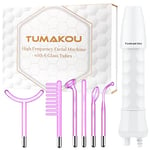 High Frequency Wand - TUMAKOU 6 IN1 Portable Argon High Frequency Facial Skin Tightening Machine - Purple Light Therapy Electrode Face Device for Acne,Wrinkle,Hair - with Different 6 Glass Tubes