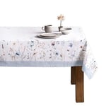 Maison d' Hermine Ice Florals Nappe 100% Coton pour Cuisine, Salle à Manger, décoration de Table, fête, Mariage, fête mères, Printemps et été (Rectangle, 140cm x 180cm)