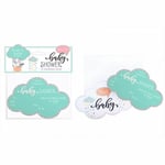 Baby Shower Party Invites & Envelope x12 Invitation Cards Ready To Pop Mum To Be