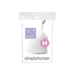 simplehuman, code M, sacs poubelle sur mesure, paquet de 20, plastique blanc