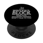 Art de bloc d'écrivain amusant pour homme et femme écrivain d'histoire romancier PopSockets PopGrip Interchangeable