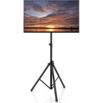 COSTWAY Support TV sur Pied Pliable Hauteur Réglable pour Ecran Plat LCD LED Plasma de 21 à 47 Charge Max 35kg Universel Pivotant