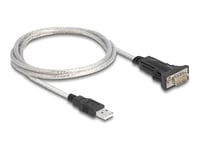 Delock - Usb / Seriell-Kabel - Usb (Hann) Til Db-9 (Hann) - 5 V - 1 M - Tommelskruer - Gjennomsiktig - Med 6 Pin Terminal Block/9 Pin D-Sub (Db-9) Adapter