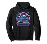 Retro Alien Party Disco DJ Mixing at the Dance Music Decks Pullover Hoodie