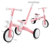 Dziemiego Tricycle, Cross -Country Bike, Ride - Pusher - 5in1 - Tobi -raketti - HyperMotion - Pink