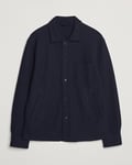 Eton Boiled Wool Overshirt Navy Blue