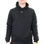 Nike M Nsw Swoosh Flc Po Hoodie Ft Sweatshirt - Black/Black/White, Large