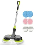 BIUBLE Cordless Electric Mop, Dual Spin Floor Cleaning Mop with LED Headlight/Stand-Free/Water Sprayer,Handheld Polisher Scrubber with 300 ML Water Tank for Multi Floors