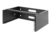 Startech.Com 4U Wall Mount Rack, 19" Wall Mount Network Rack, 13.78 Inch Deep (Low Profile), Wall Mounting Patch Panel Bracket For Network Switches, It Equipment, 44Lb (20Kg) Capacity - Network Equipment Rack (Wallmount4) - Monteringsbrakett For Net