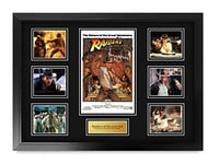 HWC Trading FR A2 Indiana Jones Raiders of the Lost Ark Gifts Printed Signed Autograph Presentation Display Montage for Movie Memorabilia Fans - A2 Framed