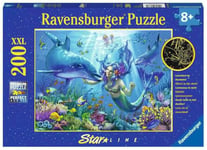 Ravensburger Lumineux XXL Brille dans Le Noir Fish Puzzle de 200 phosphorescentes avec pièces Extra Larges pour Enfants à partir de 8 Ans, 136780, Bleu Sarcelle/Vert Turquoise, Grand