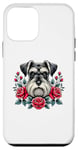 iPhone 12 mini Roses Flowers Miniature Schnauzer Schnauzers Case