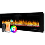 Kesser - Cheminée électrique murale Cheminée électrique avec chauffage 9 modes de couleur led effet flamme 900/1800 w Poêle à bois mural et